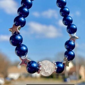 Brand New, Moon Midnight Bracelet. Pearl and Moon rock beads.